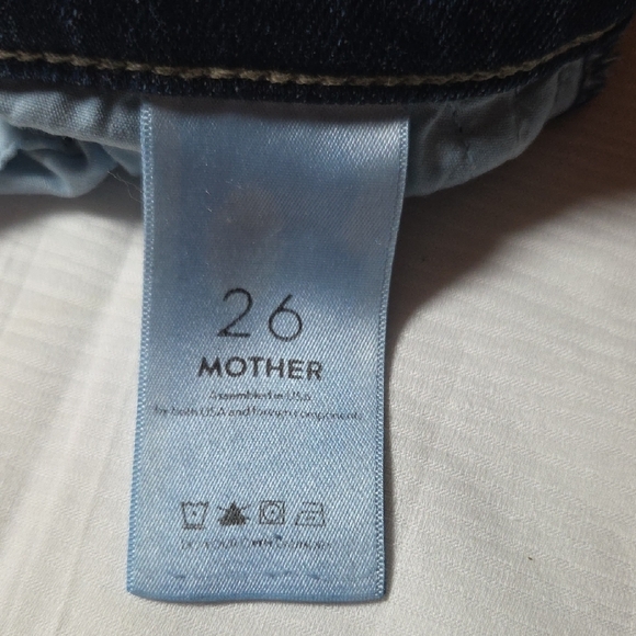 MOTHER Distressed Flare Jeans in Blue - Picture 12 of 13